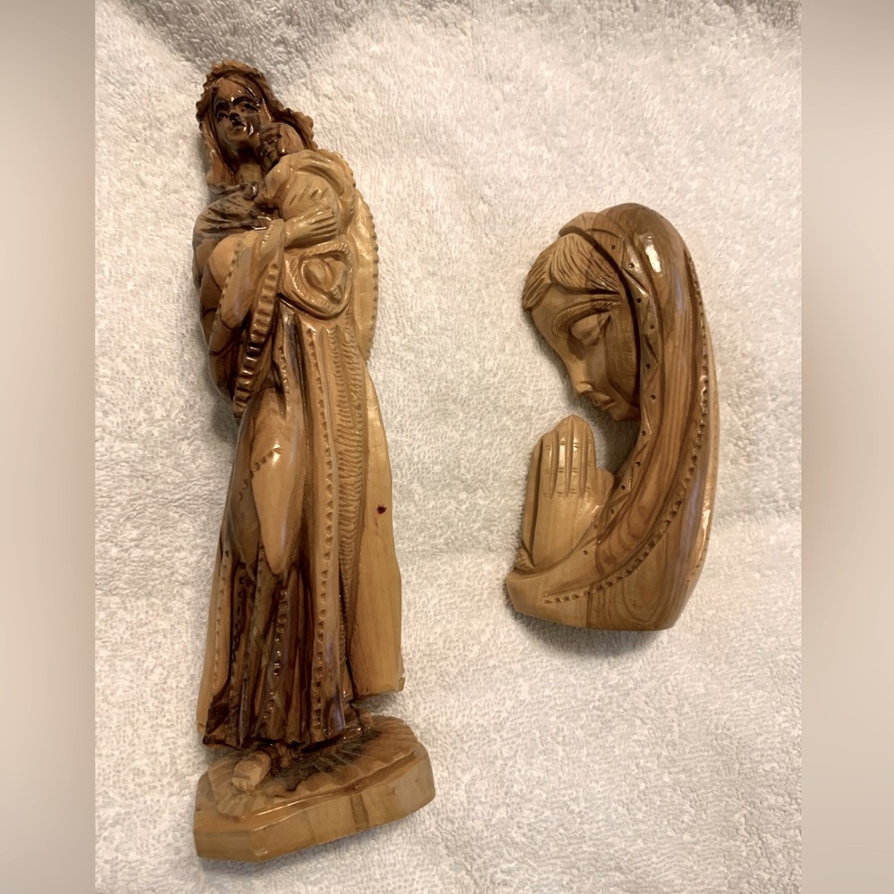 Hand carved olive wood sculptures